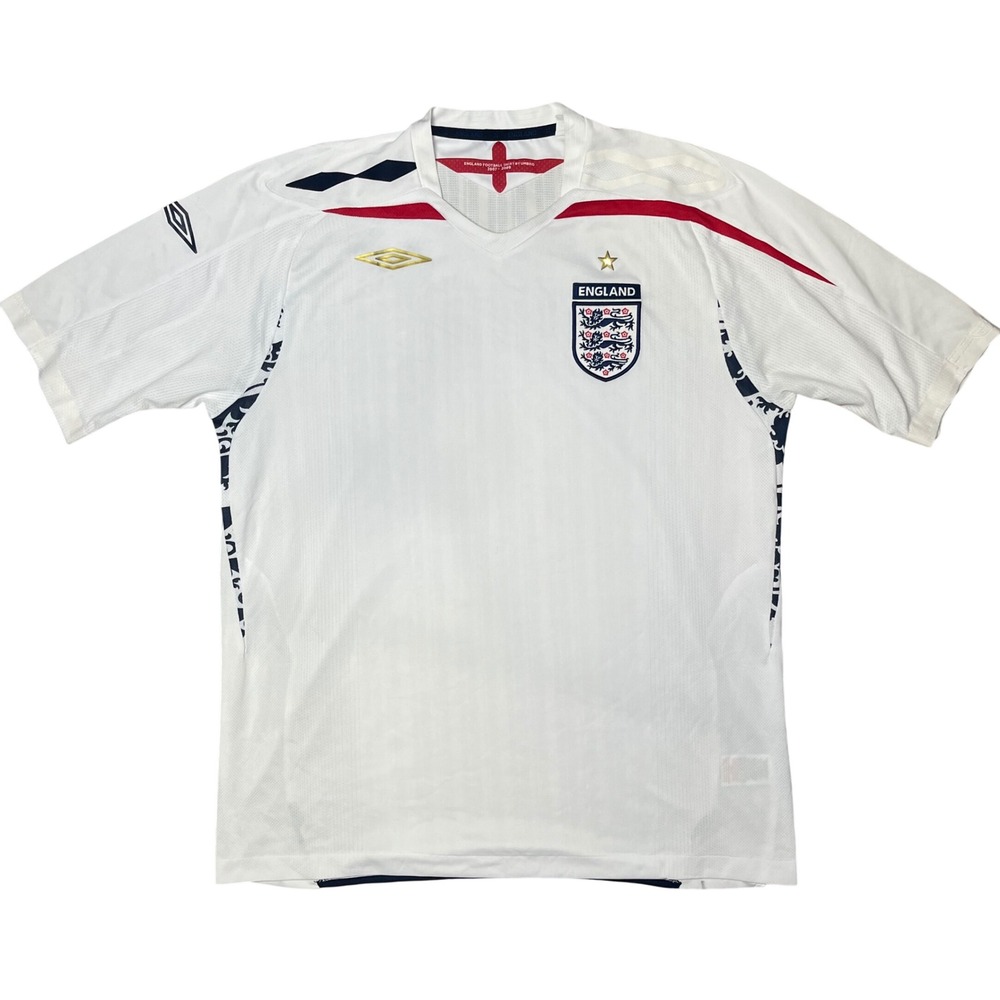 Umbro England Football Shirt Mens XL White 2007-2009 Home Soccer Jersey - Picture 2 of 12